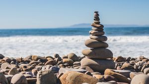 Preview wallpaper stones, pebbles, balance, beach