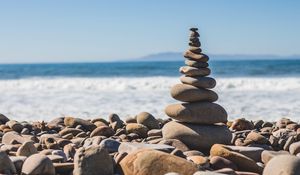 Preview wallpaper stones, pebbles, balance, beach