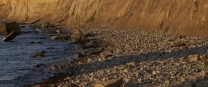 Preview wallpaper stones, pebbles, coast, sea, nature