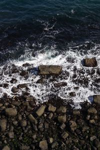 Preview wallpaper stones, pebbles, coast, sea, foam