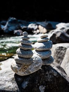 Preview wallpaper stones, pebbles, river, nature
