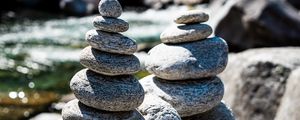 Preview wallpaper stones, pebbles, river, nature