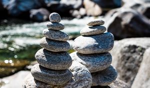 Preview wallpaper stones, pebbles, river, nature