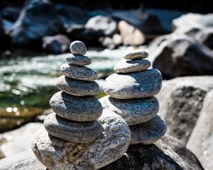 Preview wallpaper stones, pebbles, river, nature