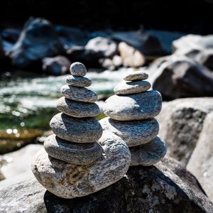 Preview wallpaper stones, pebbles, river, nature