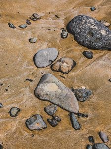 Preview wallpaper stones, pebbles, sand, beaches