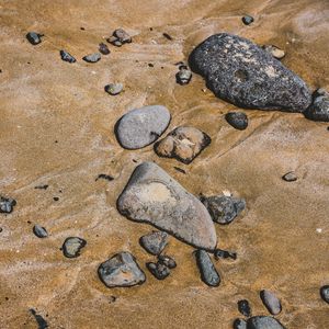 Preview wallpaper stones, pebbles, sand, beaches