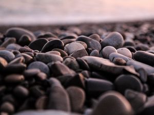 Preview wallpaper stones, pebbles, sea, coast