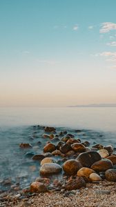 Preview wallpaper stones, pebbles, sea, nature