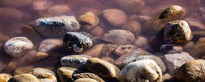 Preview wallpaper stones, pebbles, water, macro