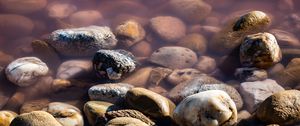 Preview wallpaper stones, pebbles, water, macro
