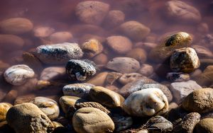 Preview wallpaper stones, pebbles, water, macro