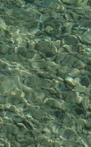 Preview wallpaper stones, pebbles, water, underwater, glare, minimalism