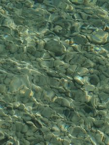 Preview wallpaper stones, pebbles, water, underwater, glare, minimalism