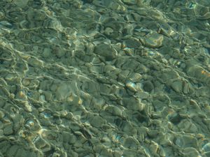 Preview wallpaper stones, pebbles, water, underwater, glare, minimalism