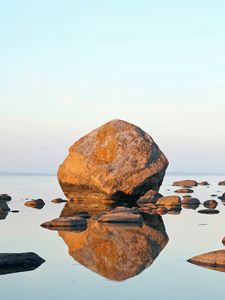 Preview wallpaper stones, reflection, water, lake