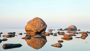 Preview wallpaper stones, reflection, water, lake