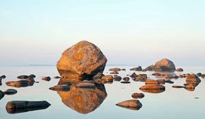 Preview wallpaper stones, reflection, water, lake