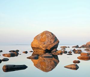 Preview wallpaper stones, reflection, water, lake