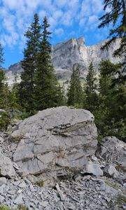 Preview wallpaper stones, relief, landscape, mountains, trees