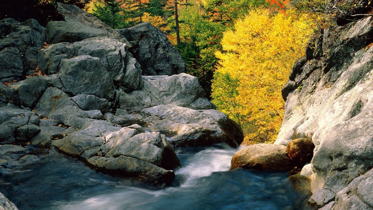Wallpaper stones, river, autumn, for