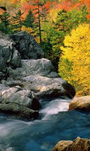Preview wallpaper stones, river, autumn, for