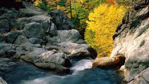 Preview wallpaper stones, river, autumn, for