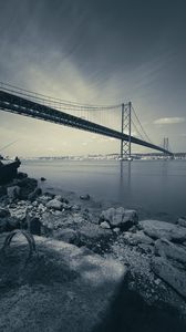 Preview wallpaper stones, river, bridge, nature