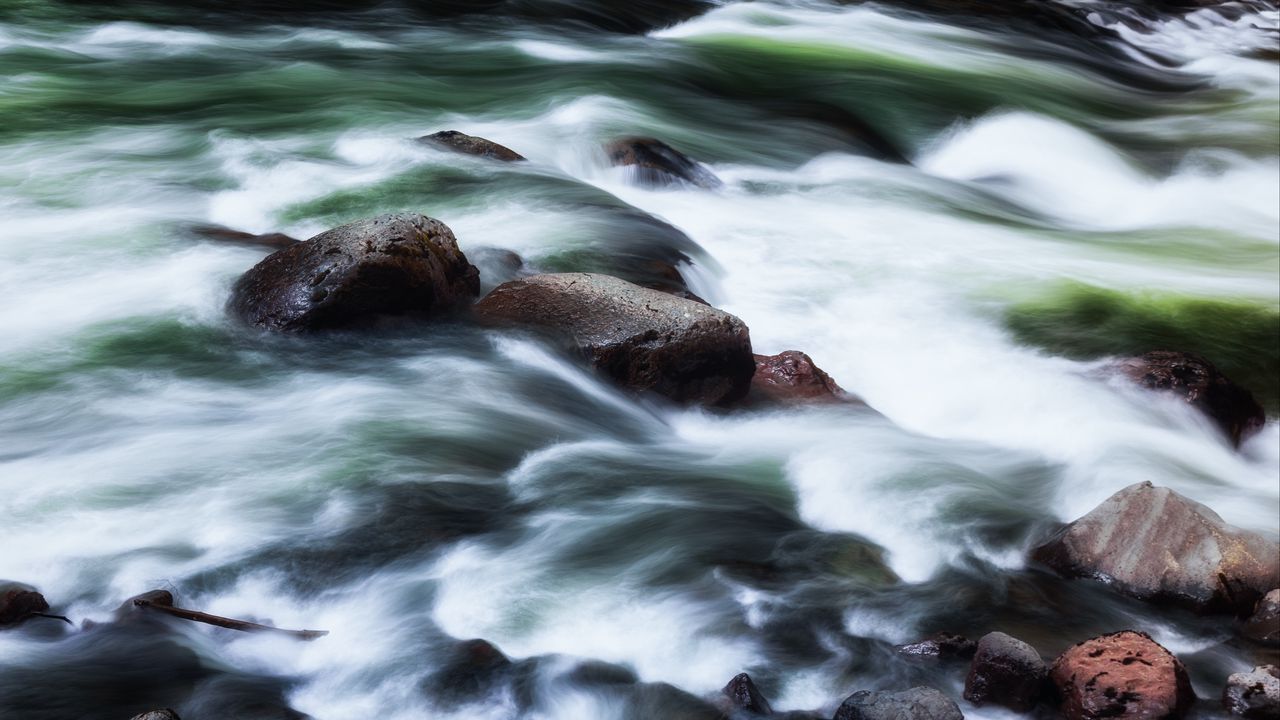 Wallpaper stones, river, cascade, water, nature