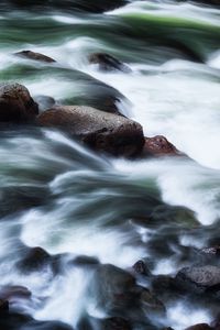 Preview wallpaper stones, river, cascade, water, nature