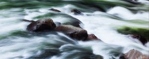 Preview wallpaper stones, river, cascade, water, nature