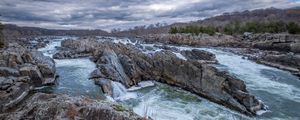 Preview wallpaper stones, river, cascade, relief, nature