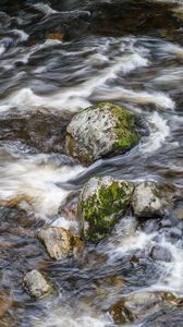 Preview wallpaper stones, river, landscape, water, nature