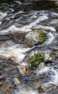 Preview wallpaper stones, river, landscape, water, nature