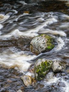 Preview wallpaper stones, river, landscape, water, nature