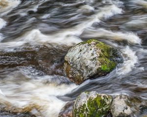 Preview wallpaper stones, river, landscape, water, nature