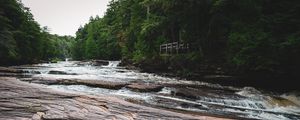 Preview wallpaper stones, river, trees, nature, landscape