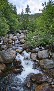 Preview wallpaper stones, river, water, landscape, nature