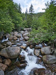Preview wallpaper stones, river, water, landscape, nature