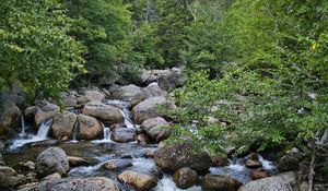 Preview wallpaper stones, river, water, landscape, nature