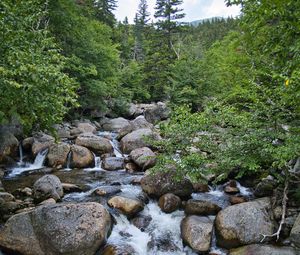 Preview wallpaper stones, river, water, landscape, nature