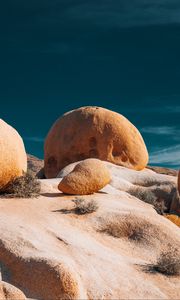 Preview wallpaper stones, rocks, grass, clouds, nature