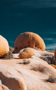 Preview wallpaper stones, rocks, grass, clouds, nature