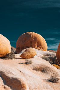 Preview wallpaper stones, rocks, grass, clouds, nature