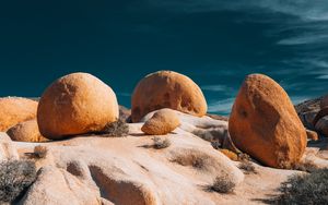 Preview wallpaper stones, rocks, grass, clouds, nature