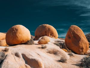 Preview wallpaper stones, rocks, grass, clouds, nature