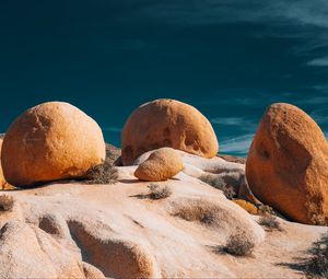Preview wallpaper stones, rocks, grass, clouds, nature