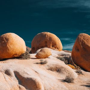 Preview wallpaper stones, rocks, grass, clouds, nature