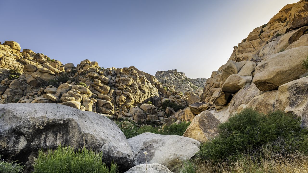 Wallpaper stones, rocks, grass, sky