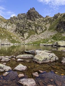 Preview wallpaper stones, rocks, lake, landscape, nature